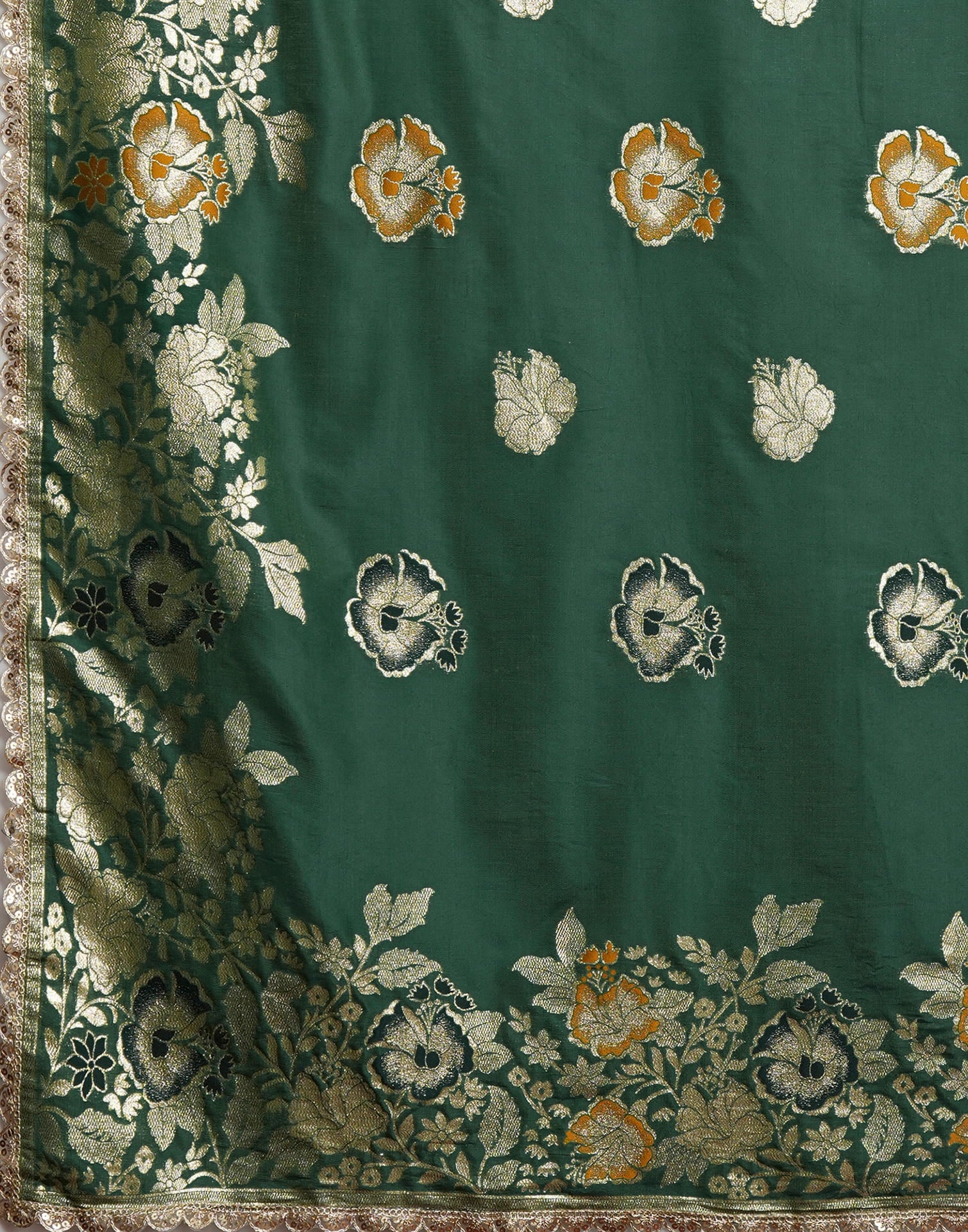 Green Cotton Silk Woven Banarasi Saree