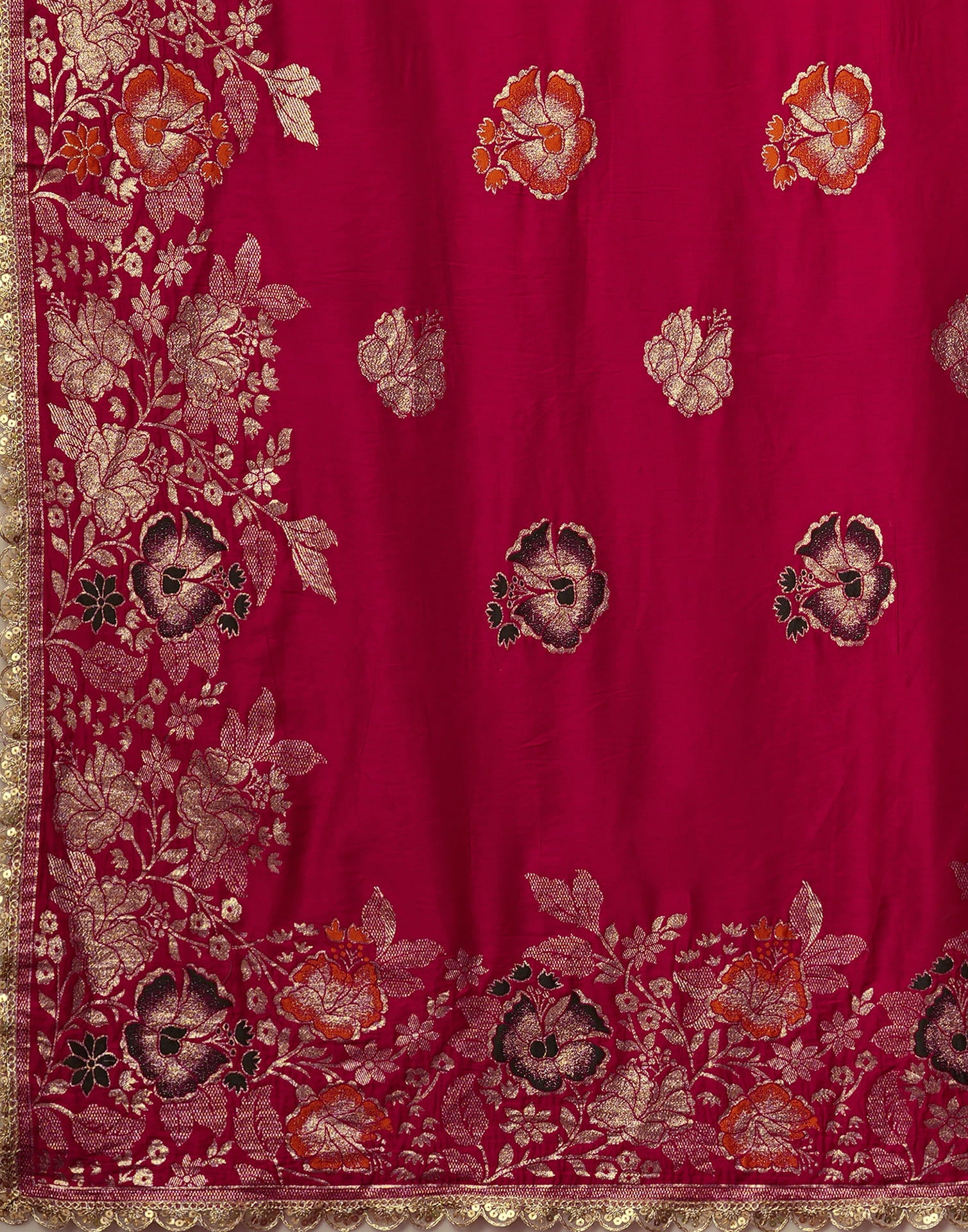 Pink Cotton Silk Woven Banarasi Saree