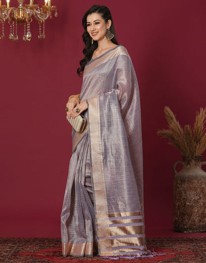 Mauve Organza Weaving Mangalagiri Saree