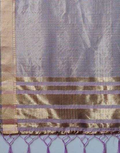 Mauve Organza Weaving Mangalagiri Saree