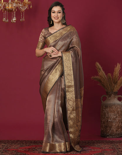 Purple Organza Weaving Mangalagiri Saree