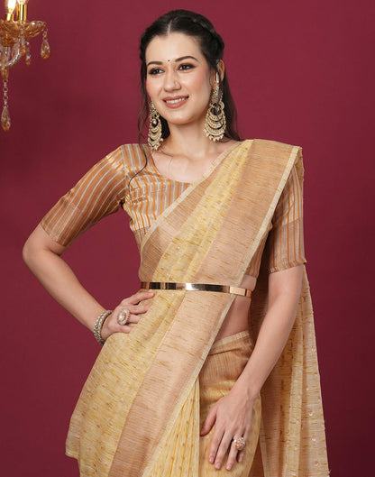 Mustard Yellow Cotton Weaving Mangalagiri Saree