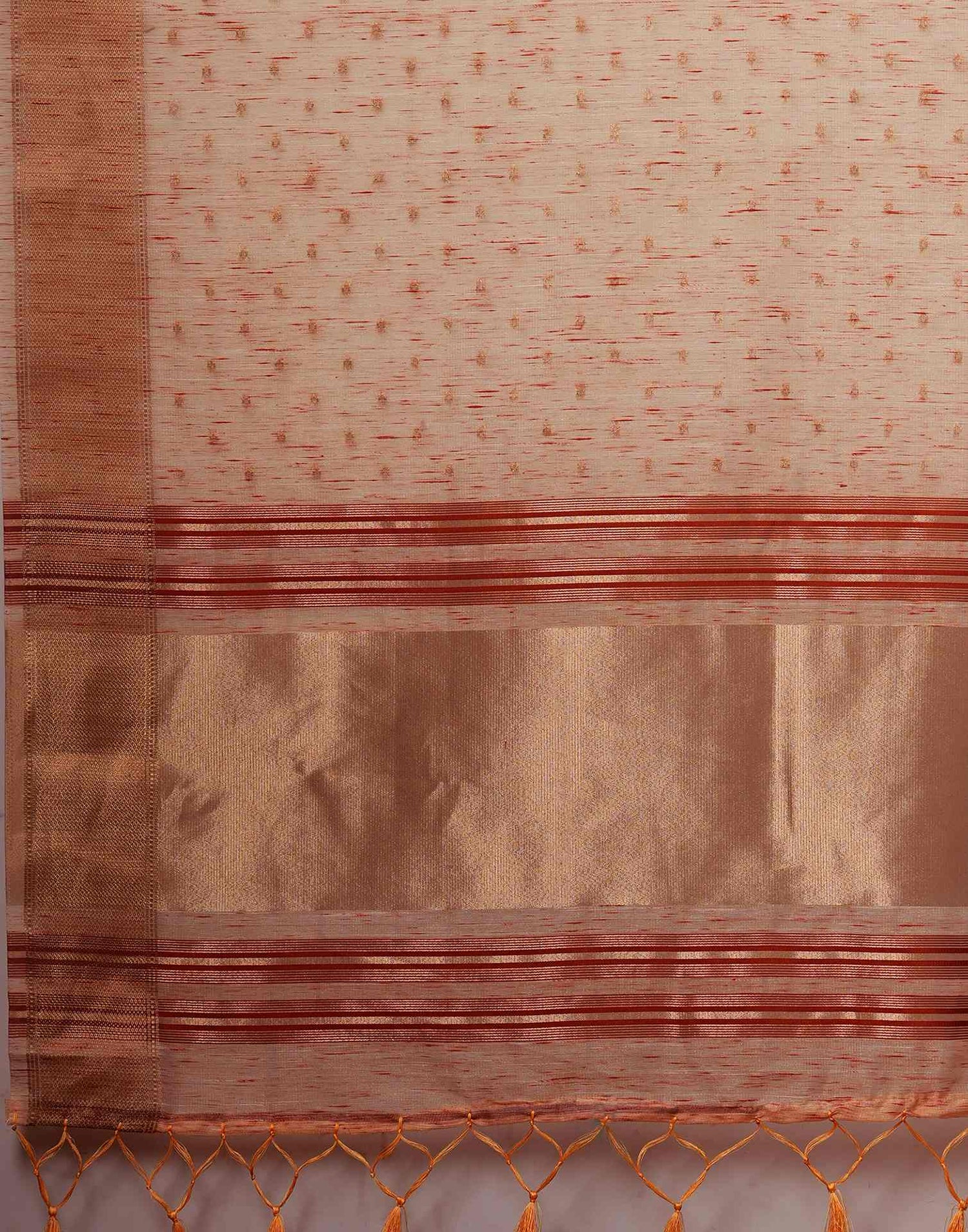 Peach Cotton Weaving Mangalagiri Saree