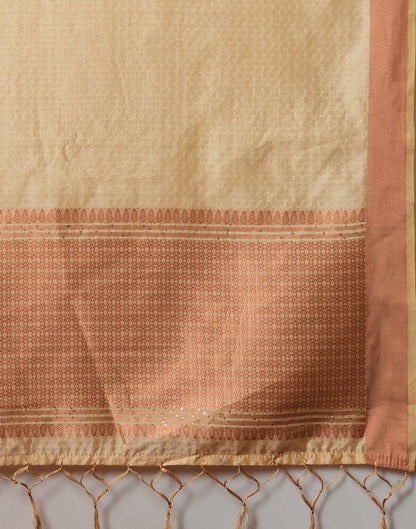 Beige Cotton Weaving Mangalagiri Saree