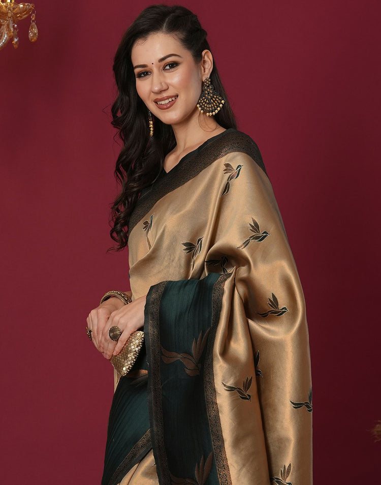 Beige Silk Woven Banarasi Saree