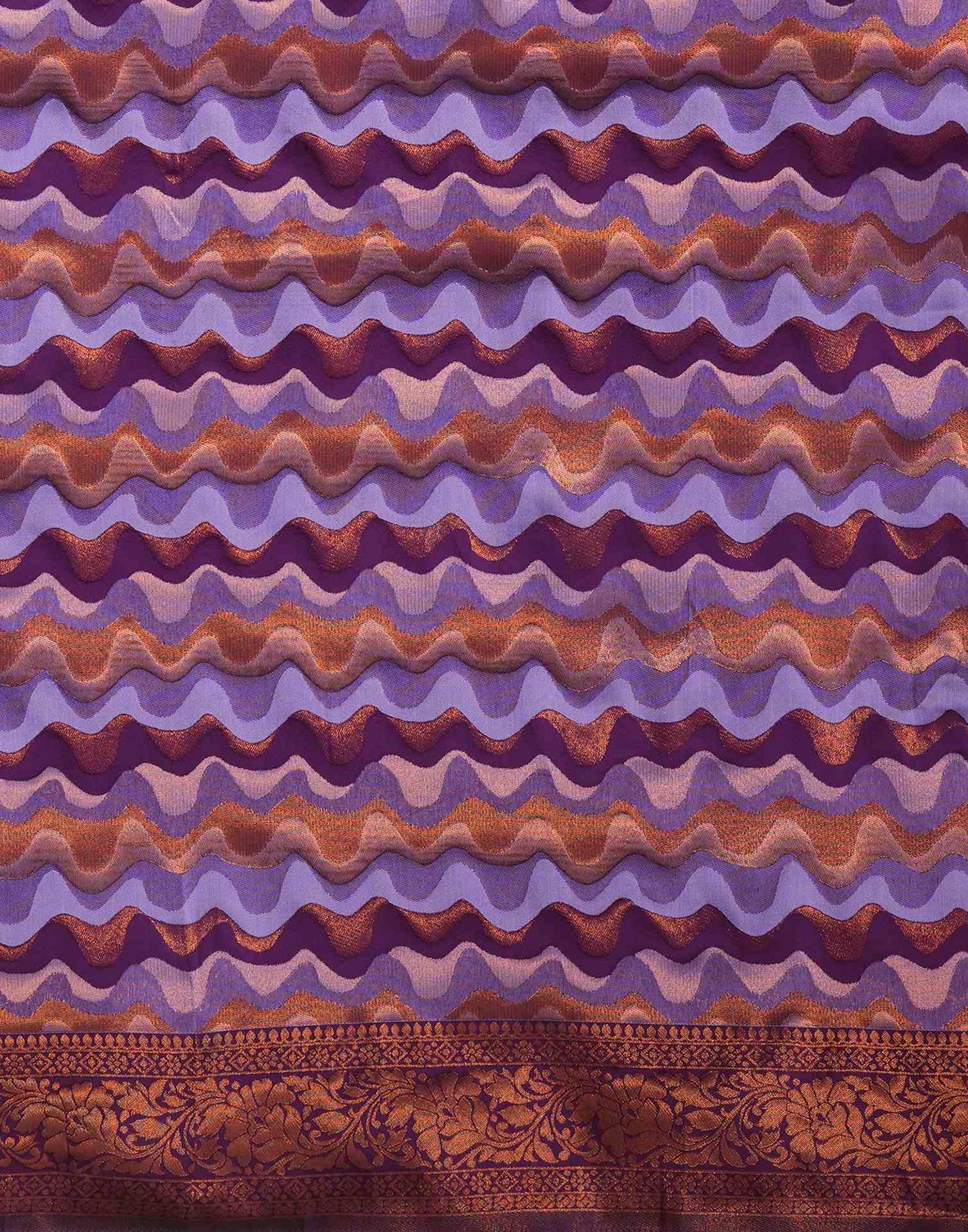 Lavender Silk Blend Woven Woven Saree