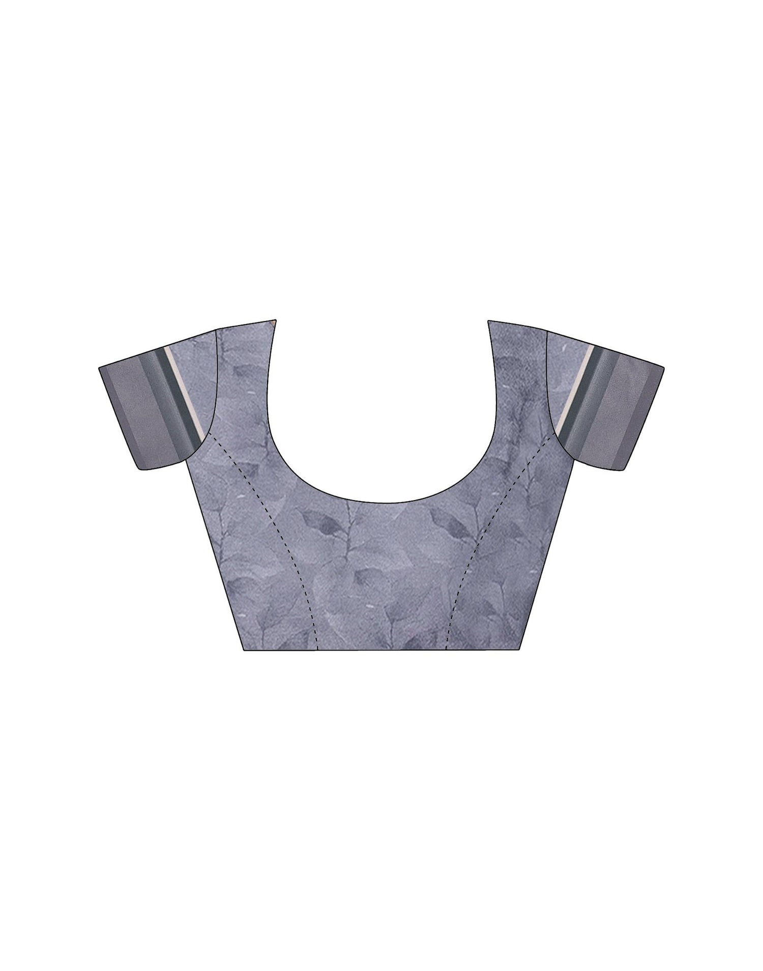 Grey Satin Printed Saree