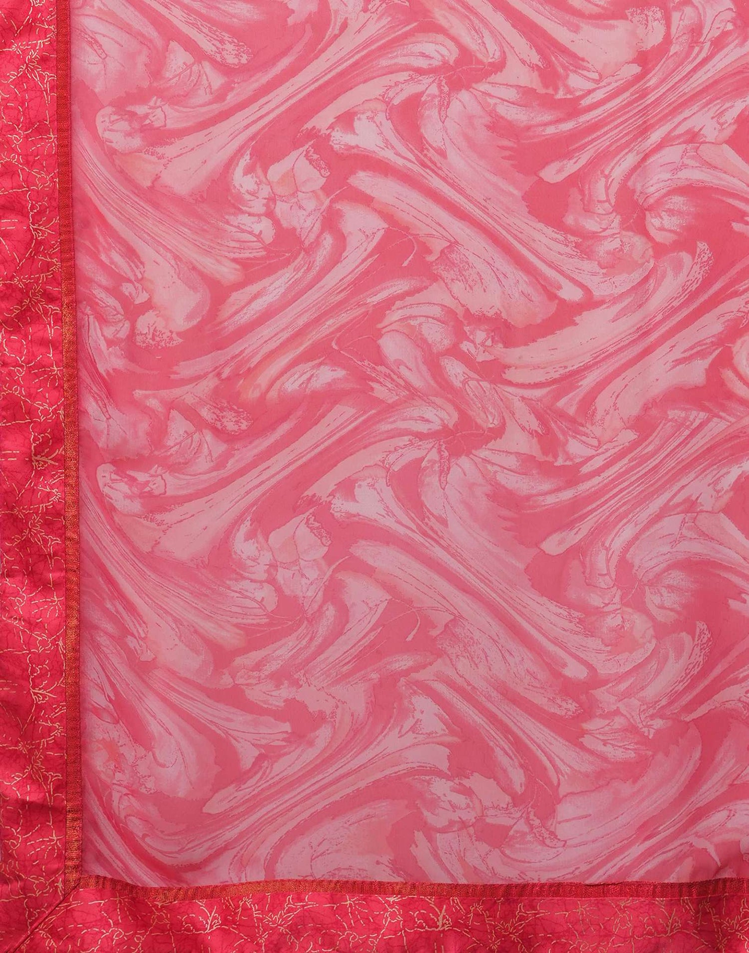 Dark Pink Georgette Printed Printed Saree