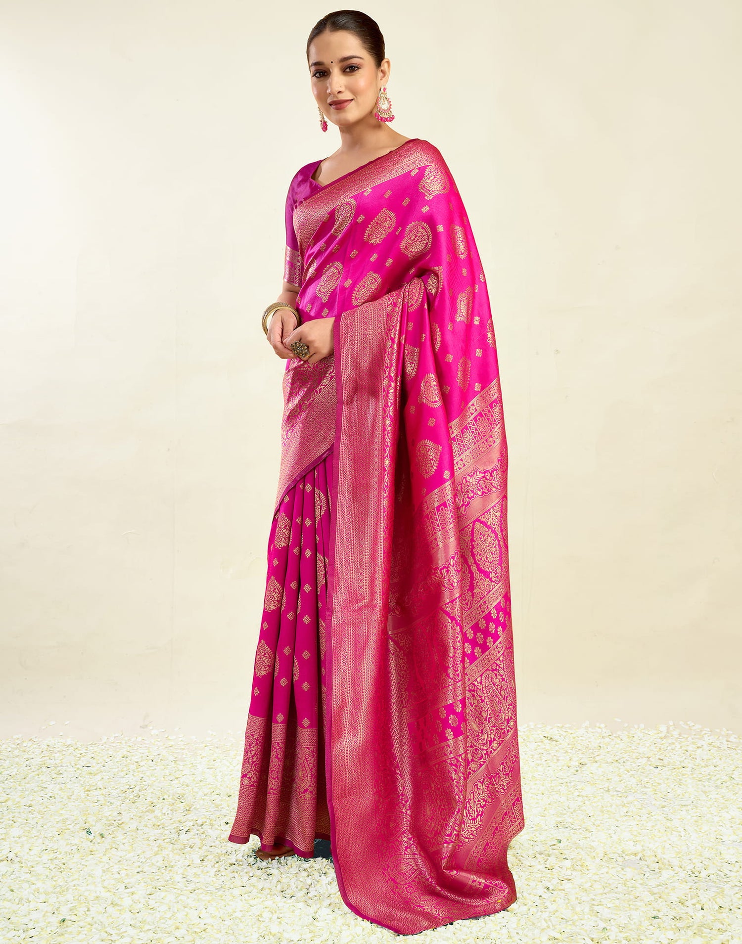 Magenta Silk Weaving Banarasi Saree