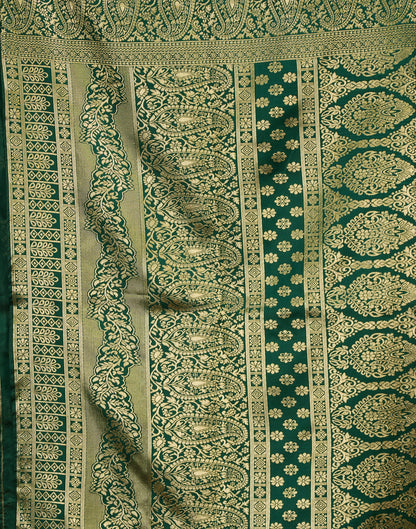 Green Silk Blend Woven Banarasi Saree