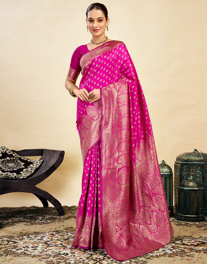 Magenta Silk Weaving Banarasi Saree