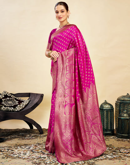 Magenta Silk Weaving Banarasi Saree