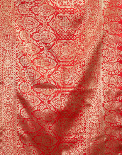 Red Silk Weaving Banarasi Saree