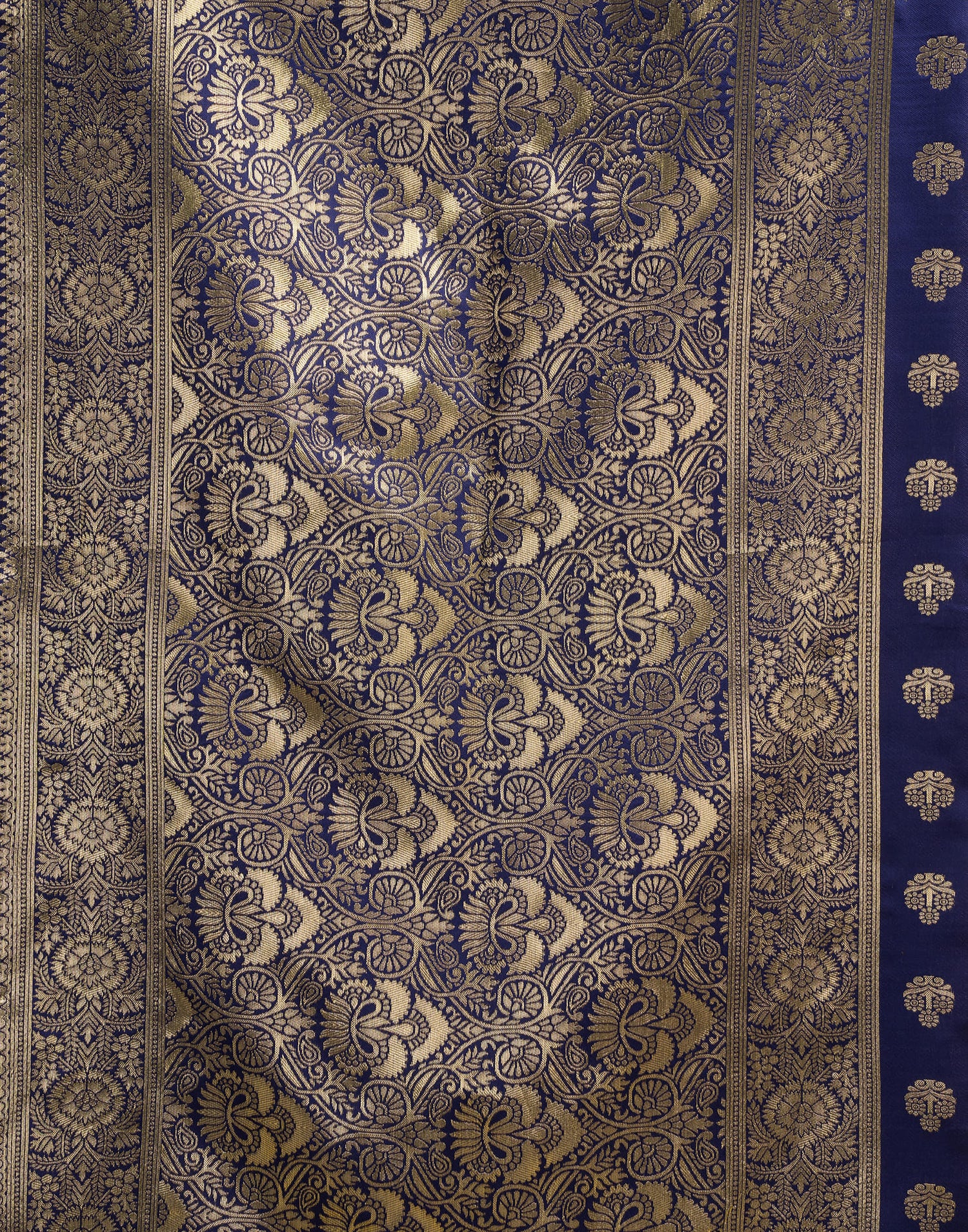 Blue Silk Blend Woven Banarasi Saree