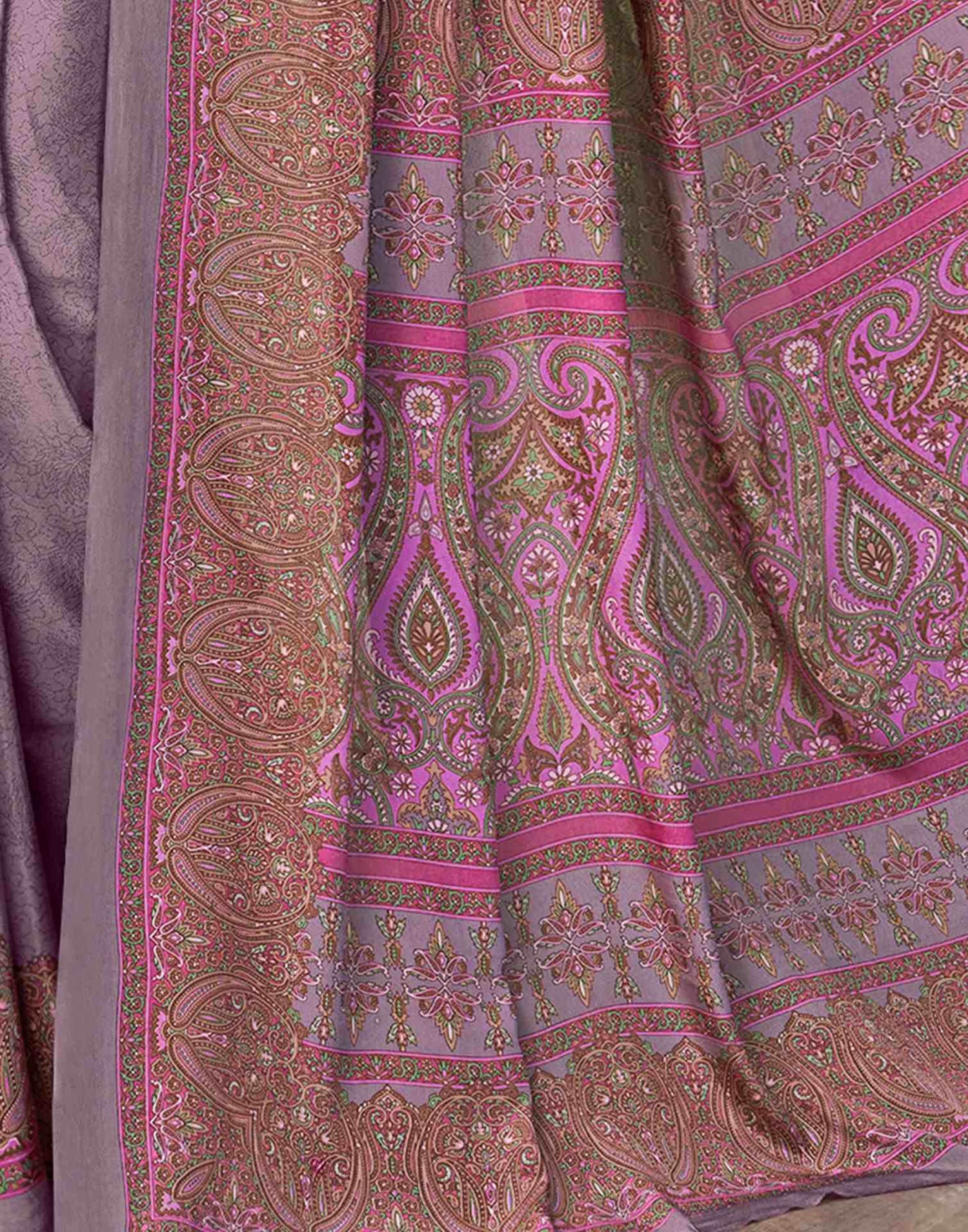 Mauve Silk Printed Saree