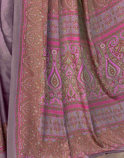 Mauve Silk Printed Saree