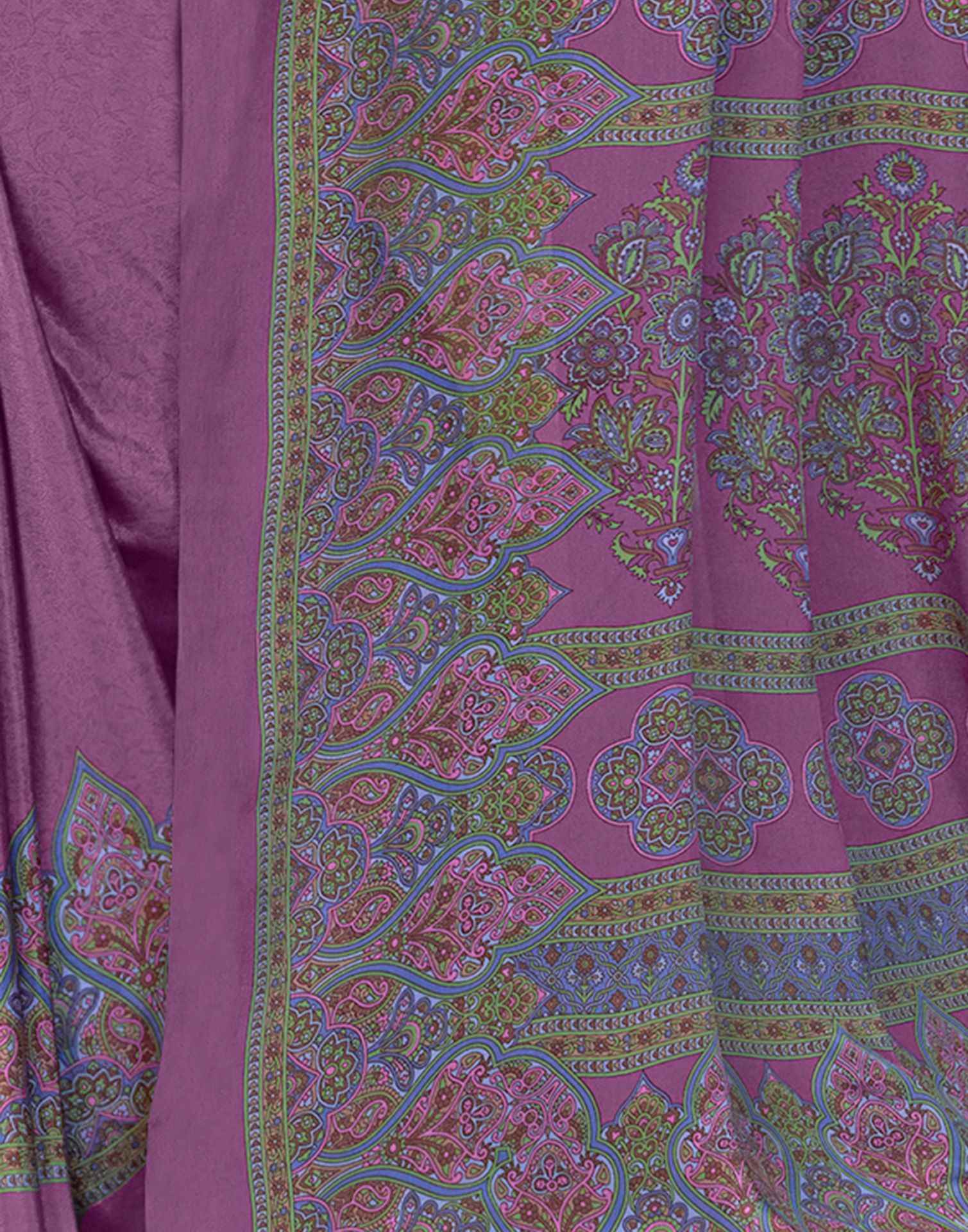 Purple Silk Printed Saree