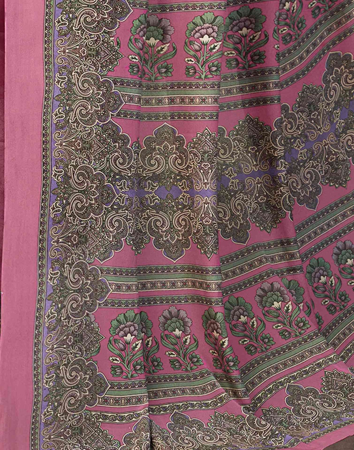 Pink Silk Printed Saree