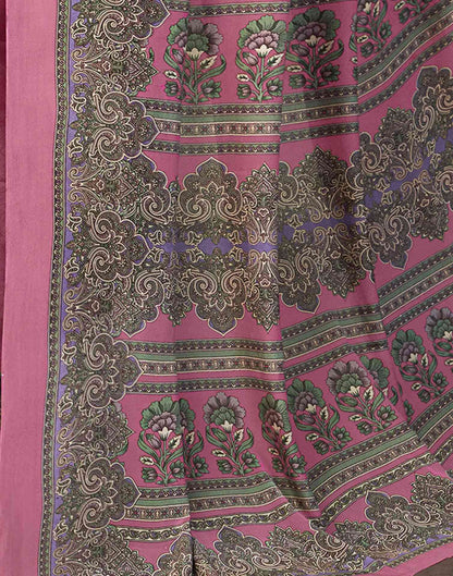 Pink Silk Printed Saree