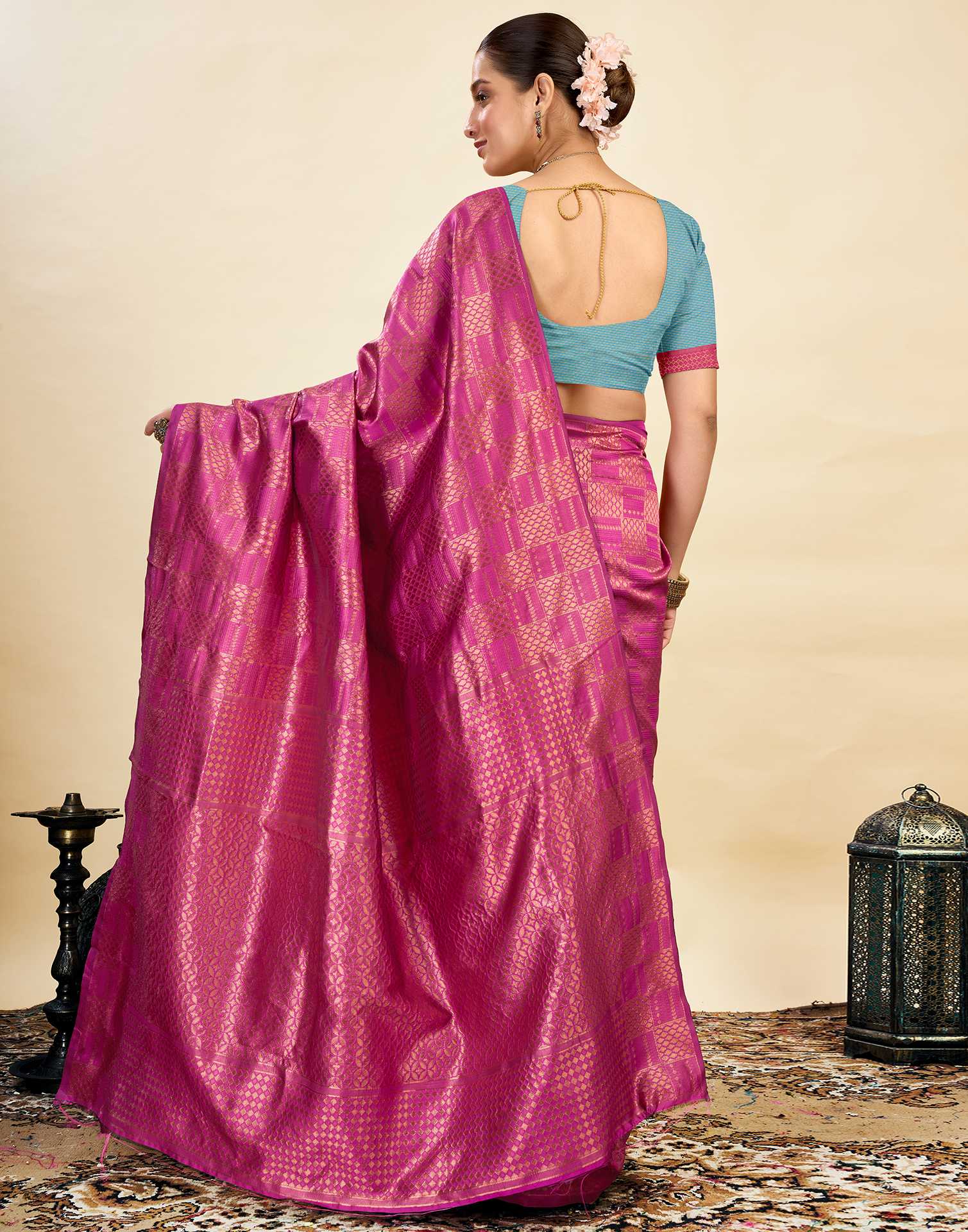 Magenta Silk Weaving Banarasi Saree