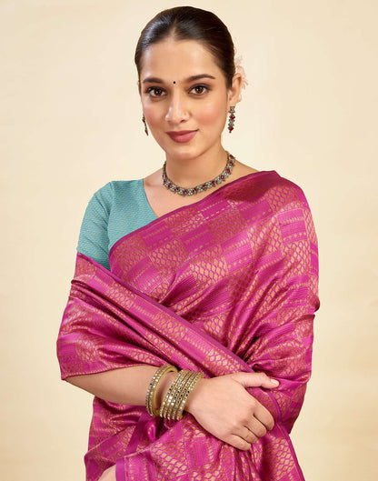 Magenta Silk Weaving Banarasi Saree