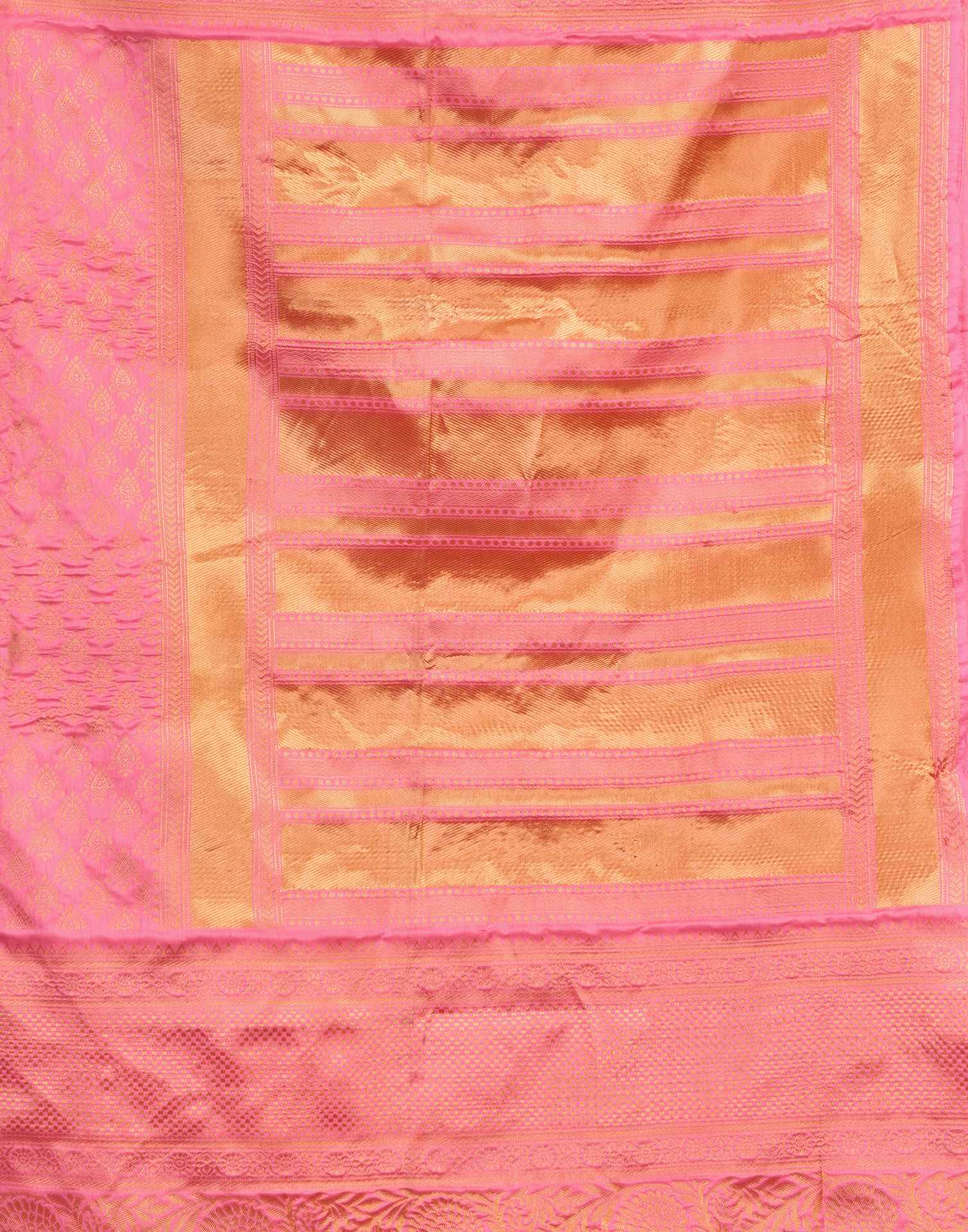 Pink Silk Blend Woven Banarasi Saree