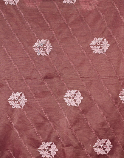 Maroon Net Embroidery Embellished Saree