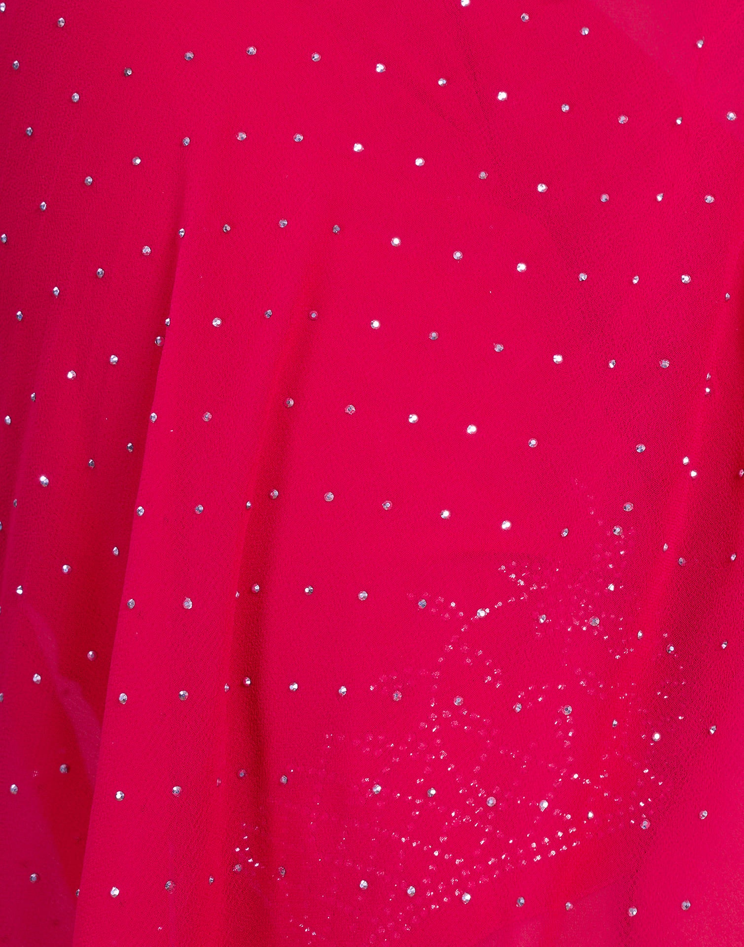 Dark Pink Georgette Swarovski Embellished Saree