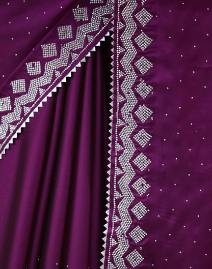 Purple Georgette Swarovski Embellished Saree