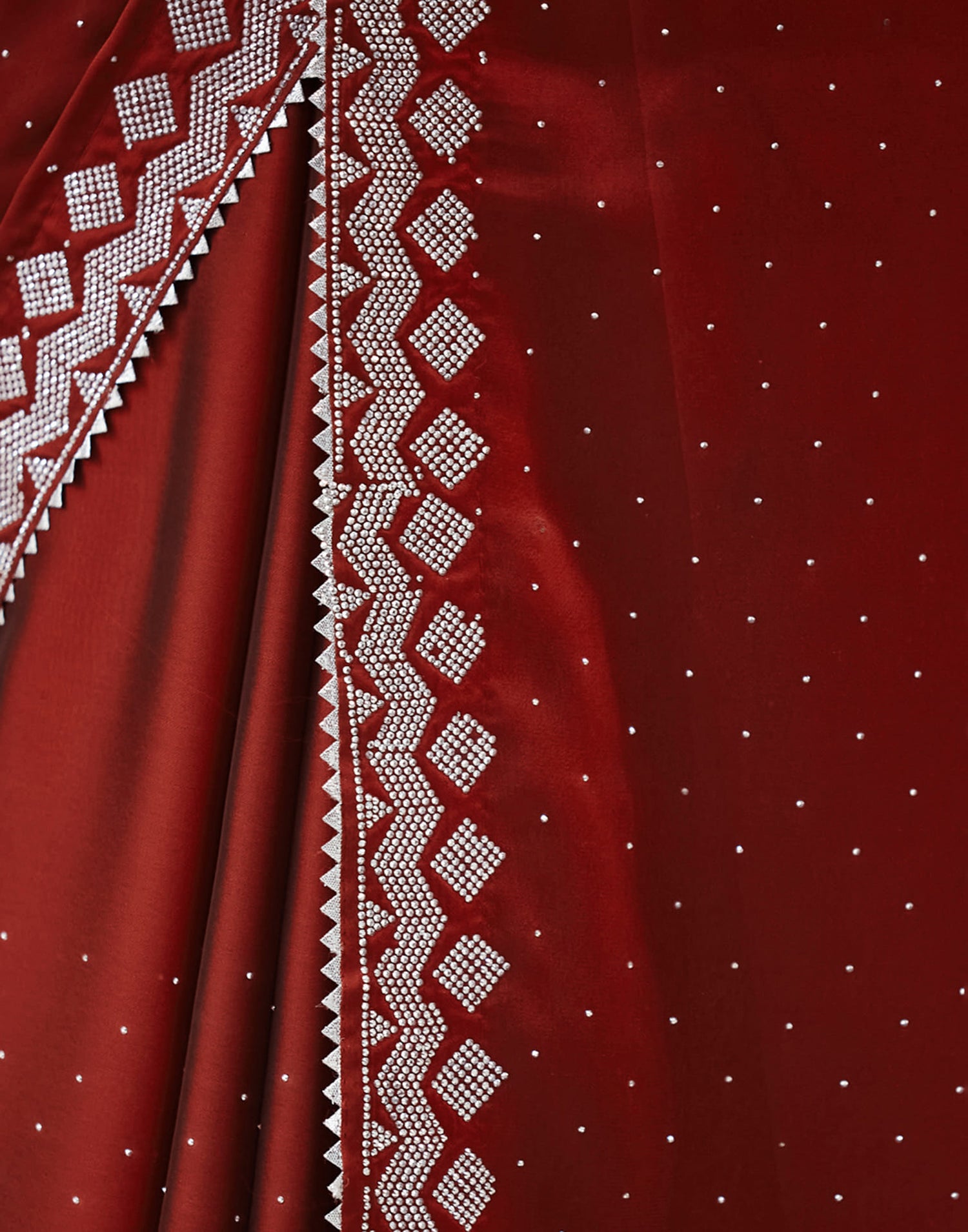 Red Georgette Swarovski Embellished Saree