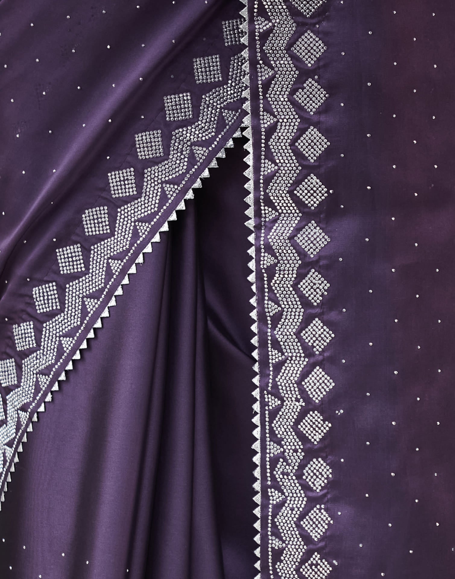 Purple Georgette Swarovski Embellished Saree