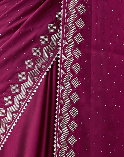 Pink Georgette Swarovski Embellished Saree