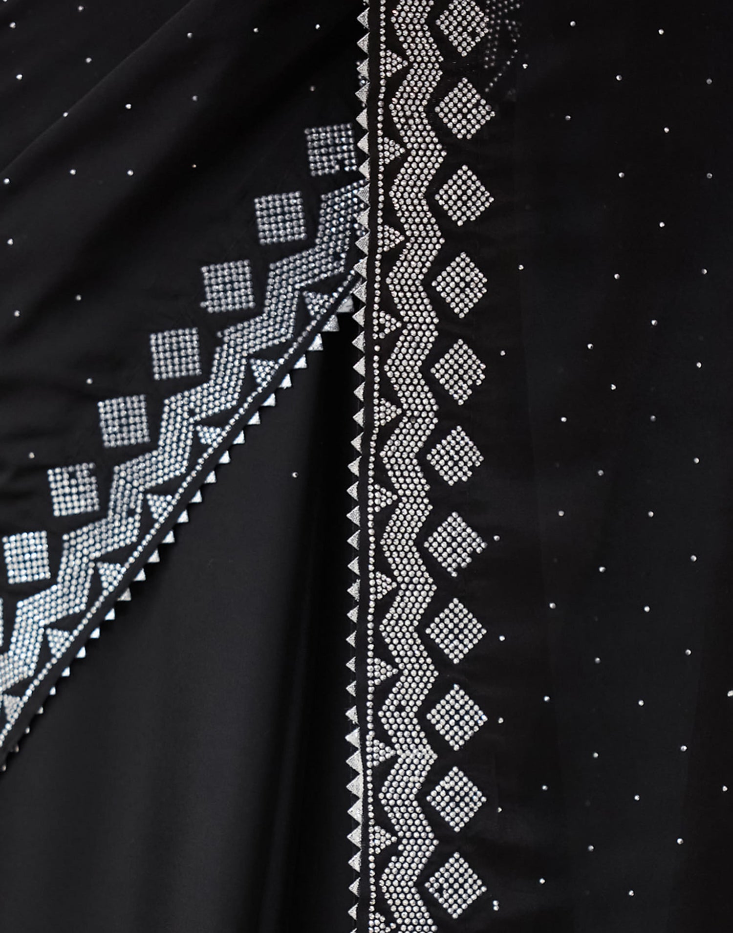 Black Georgette Swarovski Embellished Saree