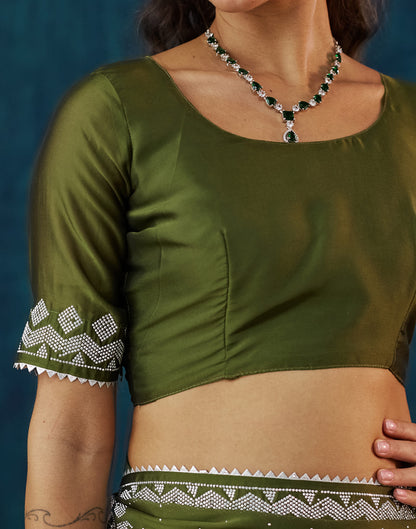 Green Georgette Swarovski Embellished Saree