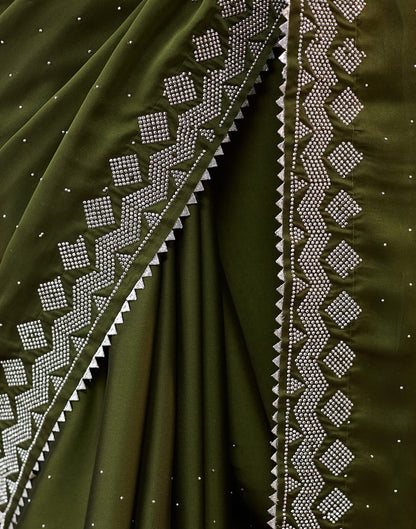 Green Georgette Swarovski Embellished Saree