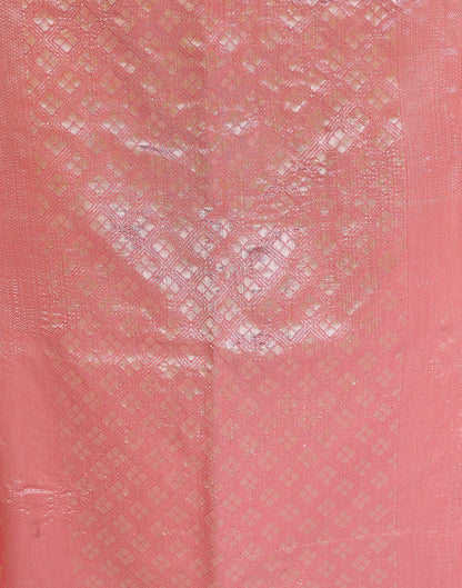 Light Pink Silk Weaving Kanjivaram Saree