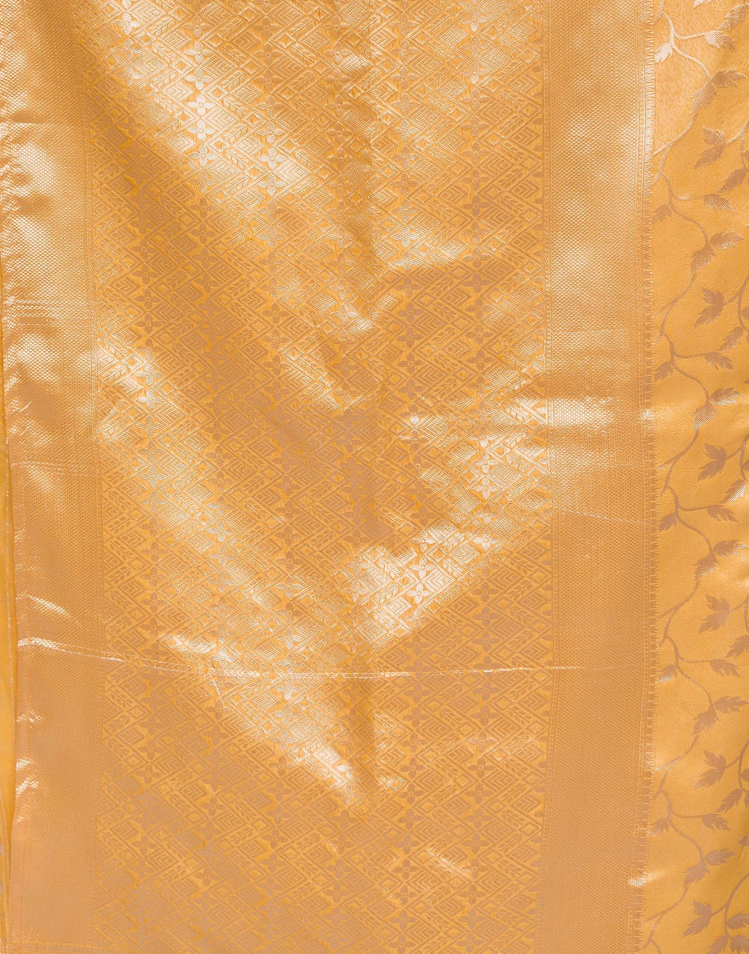 Light Yellow Silk Weaving Kanjivaram Saree