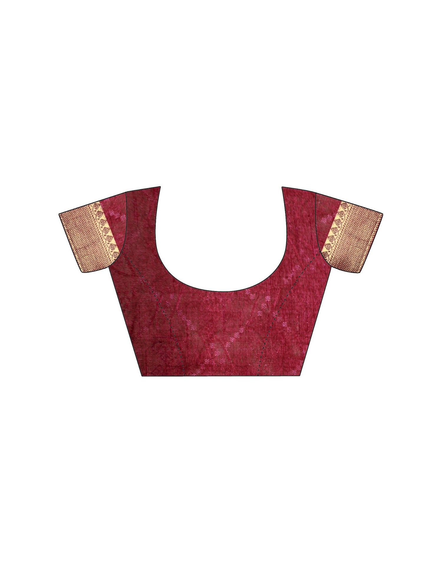 Maroon Cotton Silk Printed Saree