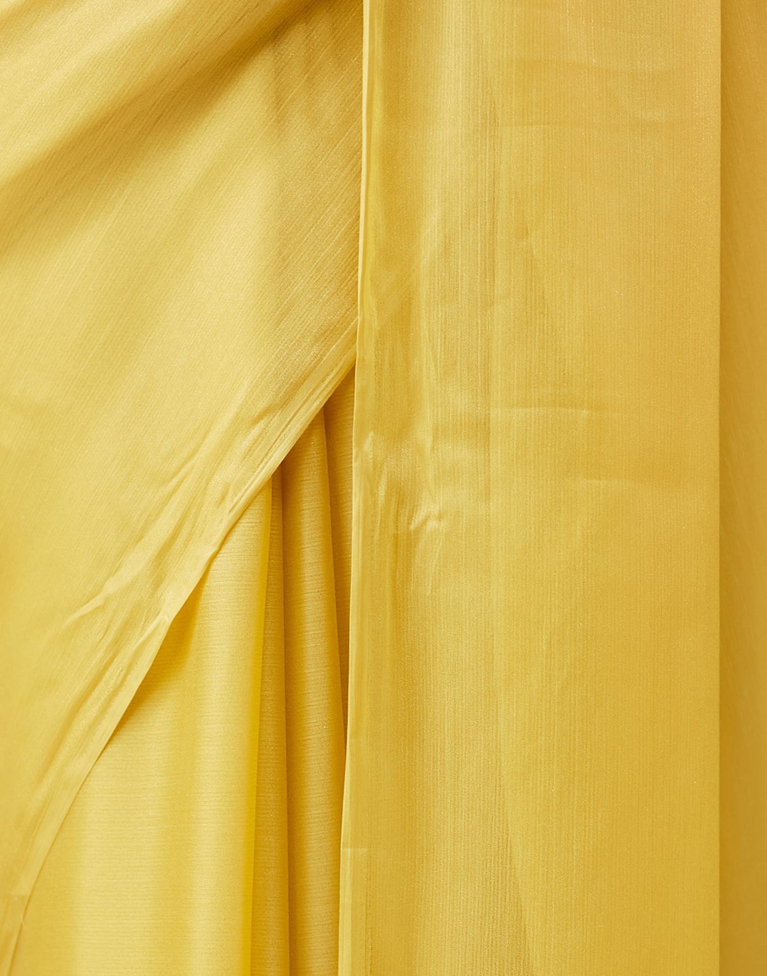 Yellow Georgette Plain Saree