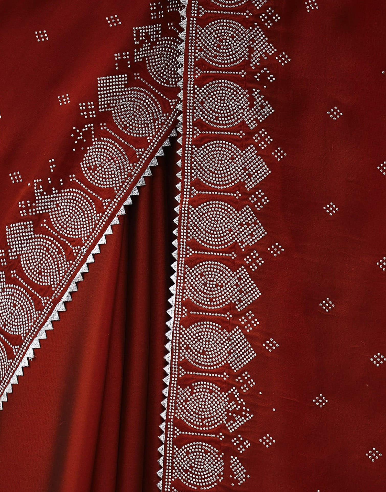 Red Georgette Swarovski Embellished Saree