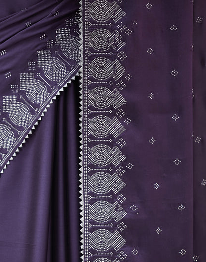 Purple Georgette Swarovski Embellished Saree