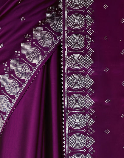 Purple Georgette Swarovski Embellished Saree