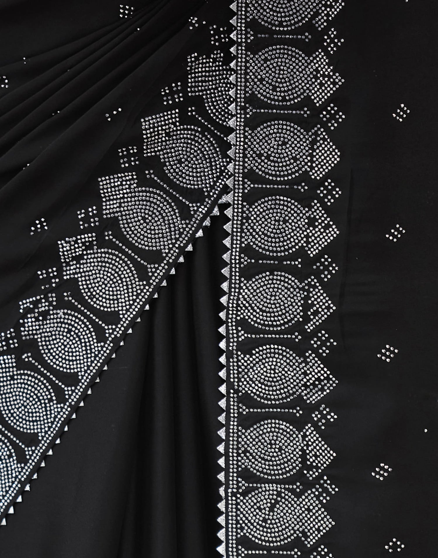 Black Georgette Swarovski Embellished Saree