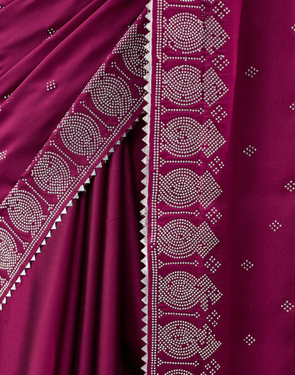 Pink Georgette Swarovski Embellished Saree