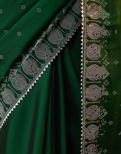 Green Georgette Swarovski Embellished Saree