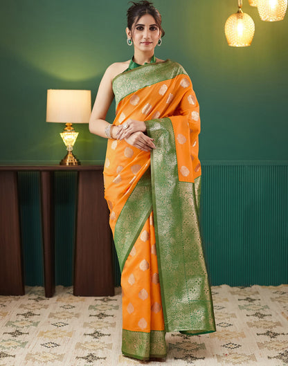 Yellow Silk Weaving Banarasi Saree