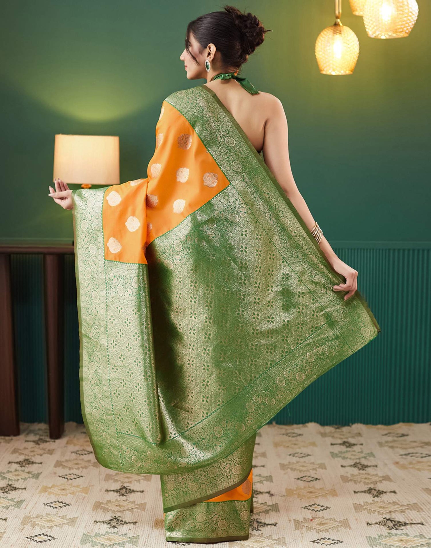 Yellow Silk Weaving Banarasi Saree