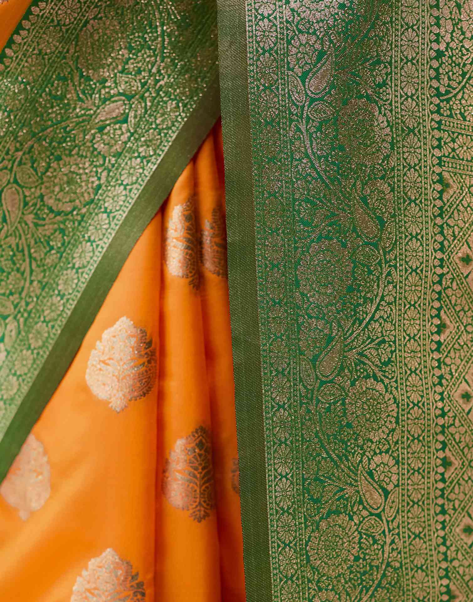 Yellow Silk Weaving Banarasi Saree