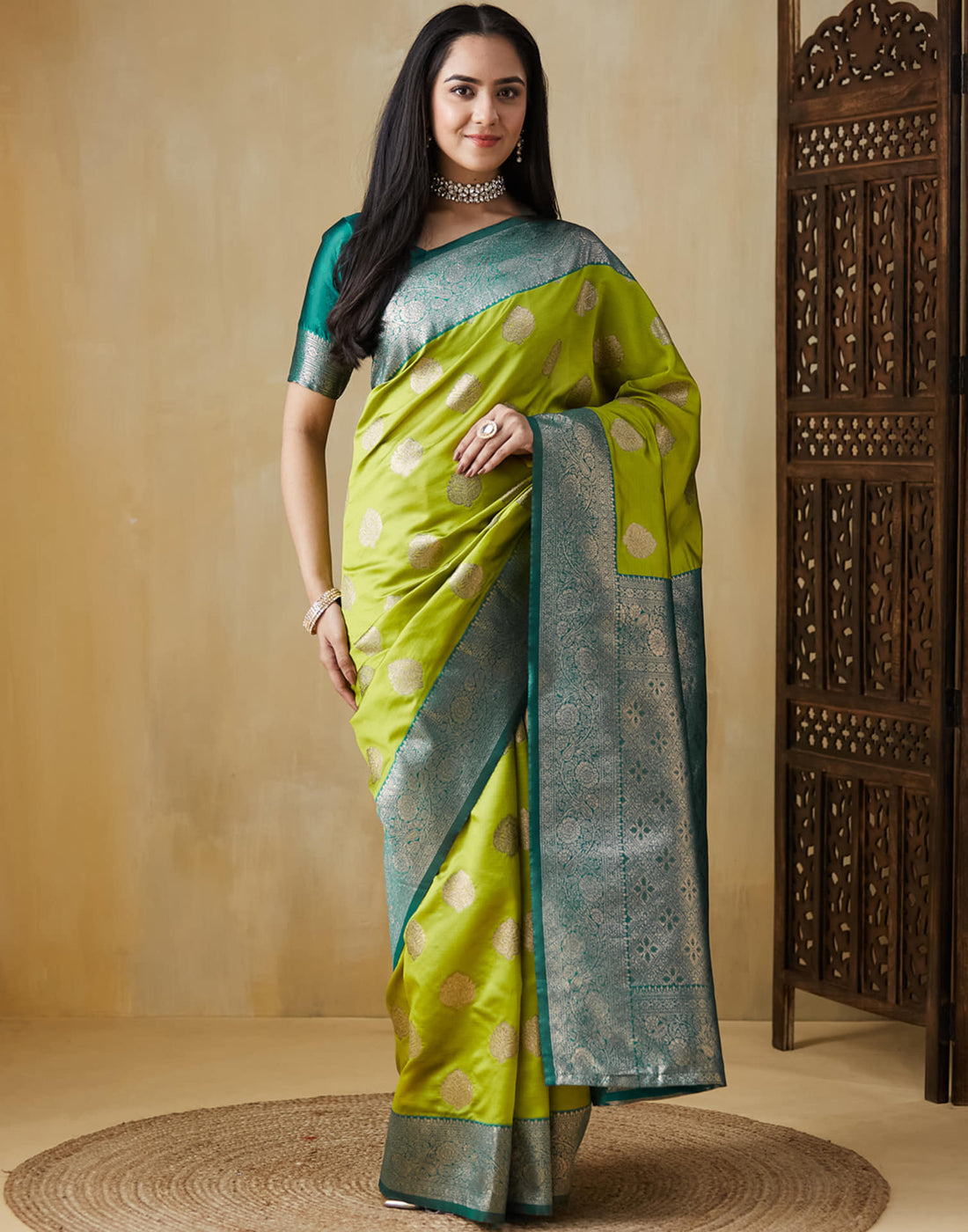 Light Green Silk Woven Saree