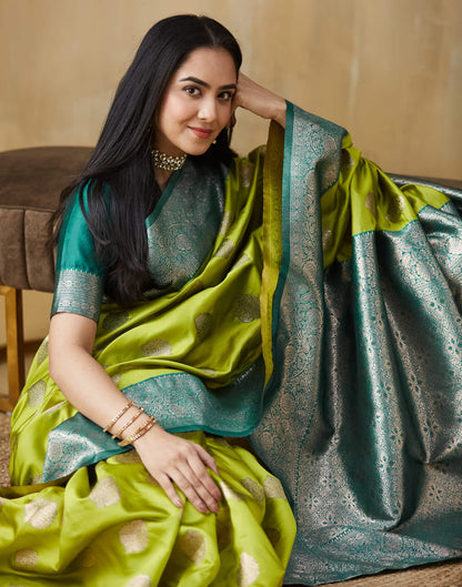 Light Green Silk Woven Saree